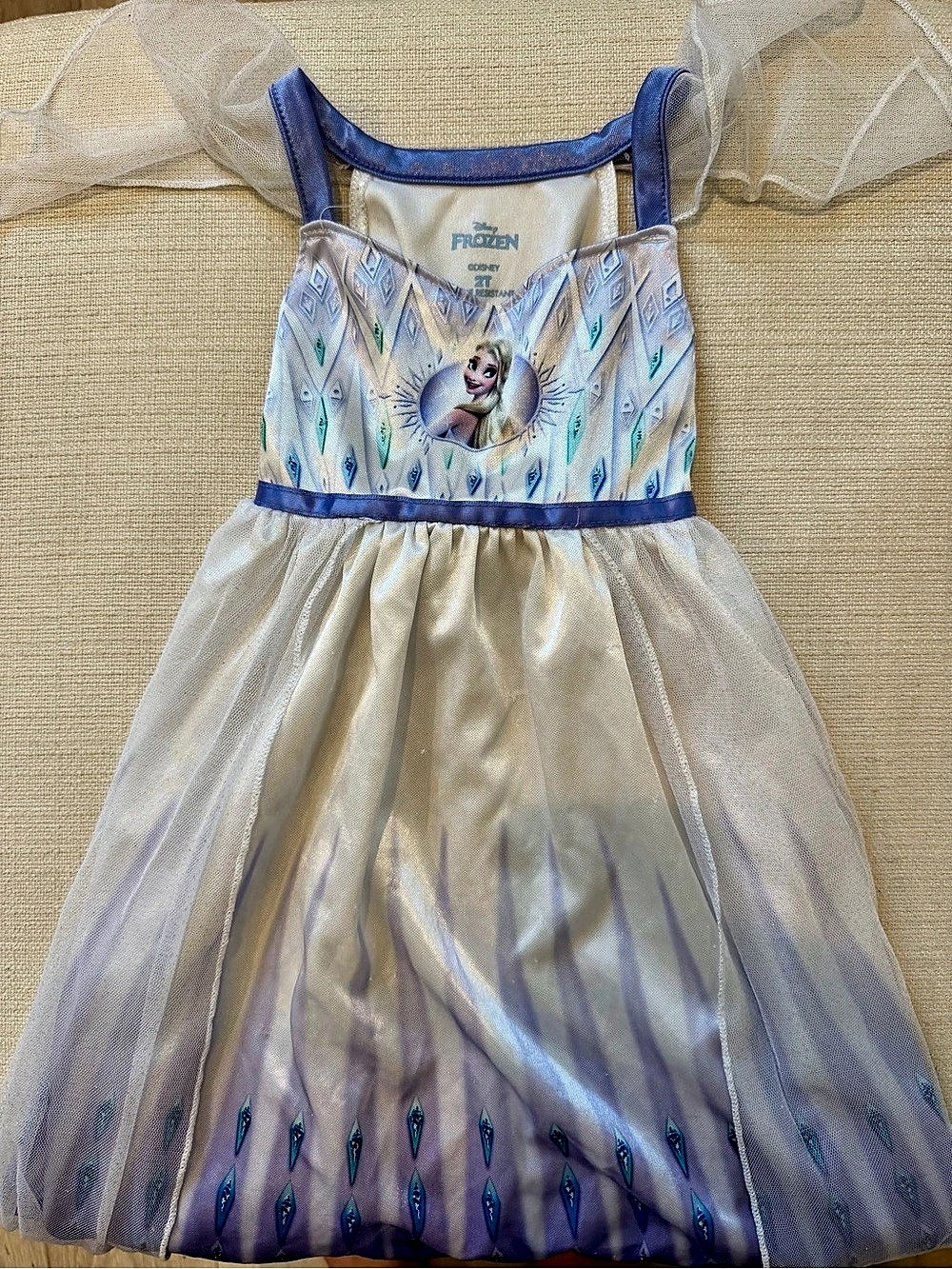 Disney Frozen Elsa Toddler Dress Girls 2T Blue & White